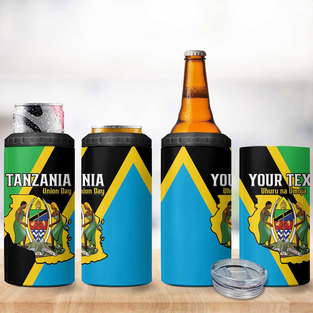 Personalised Afro Tanzania 4 in 1 Can Cooler Tumbler Happy Union Day LT15