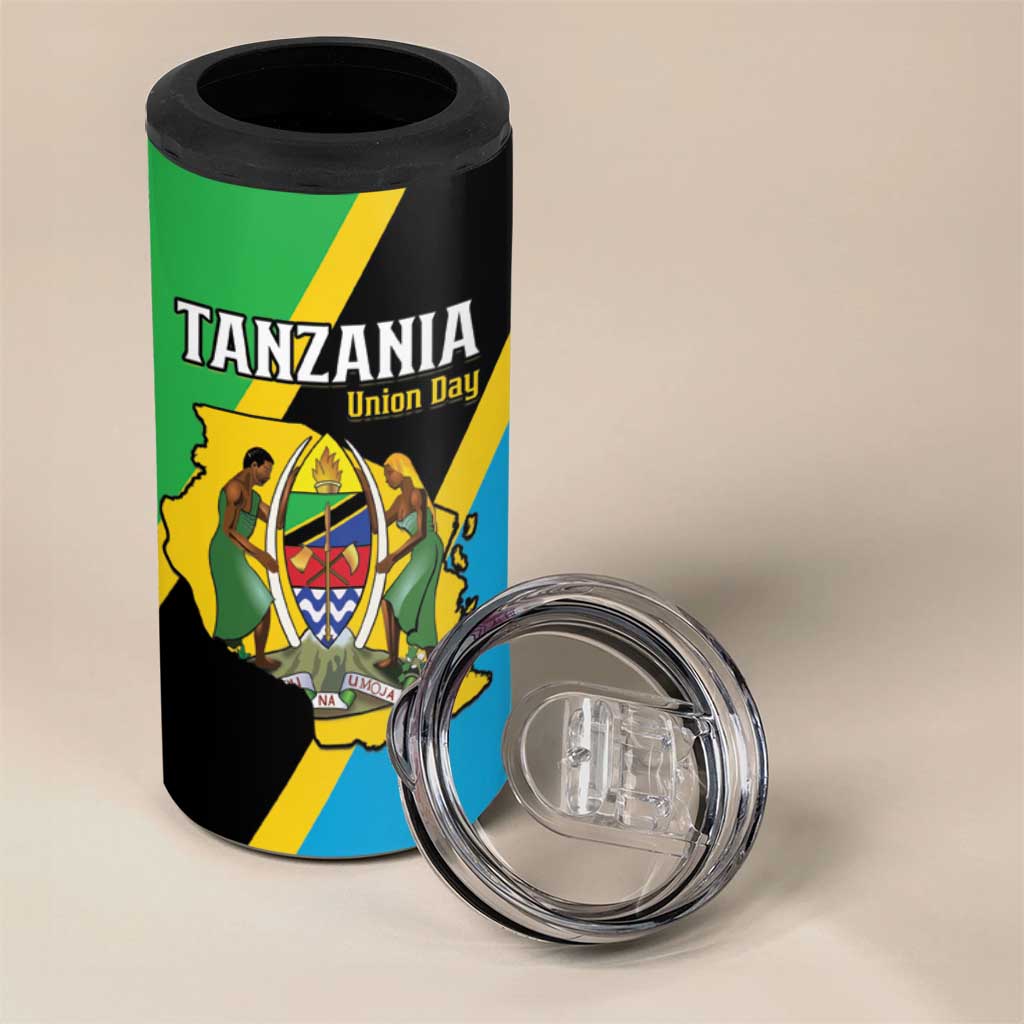 Personalised Afro Tanzania 4 in 1 Can Cooler Tumbler Happy Union Day LT15