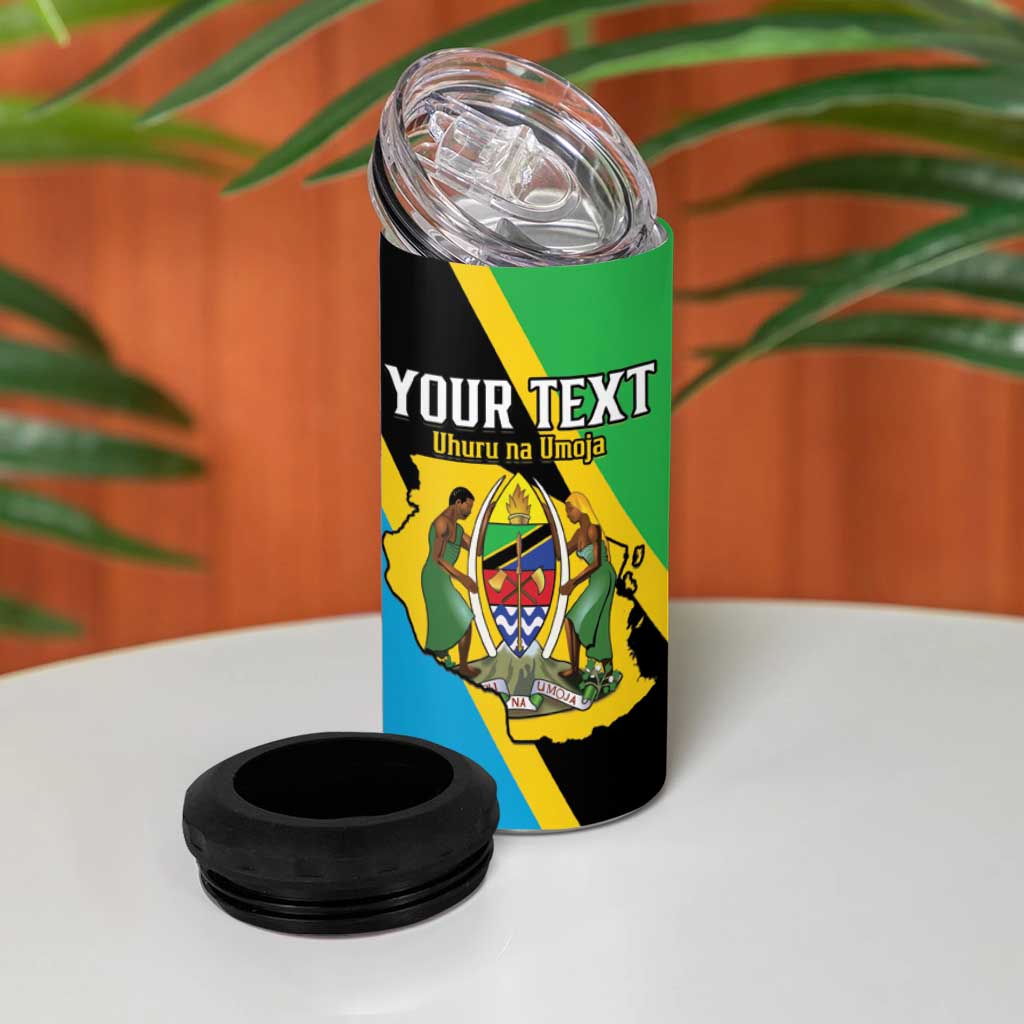 Personalised Afro Tanzania 4 in 1 Can Cooler Tumbler Happy Union Day LT15