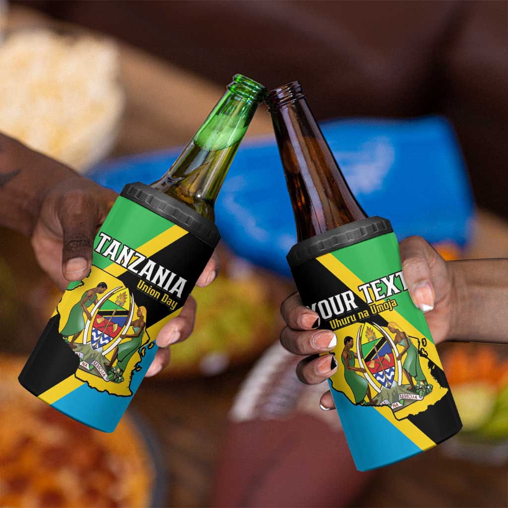 Personalised Afro Tanzania 4 in 1 Can Cooler Tumbler Happy Union Day LT15