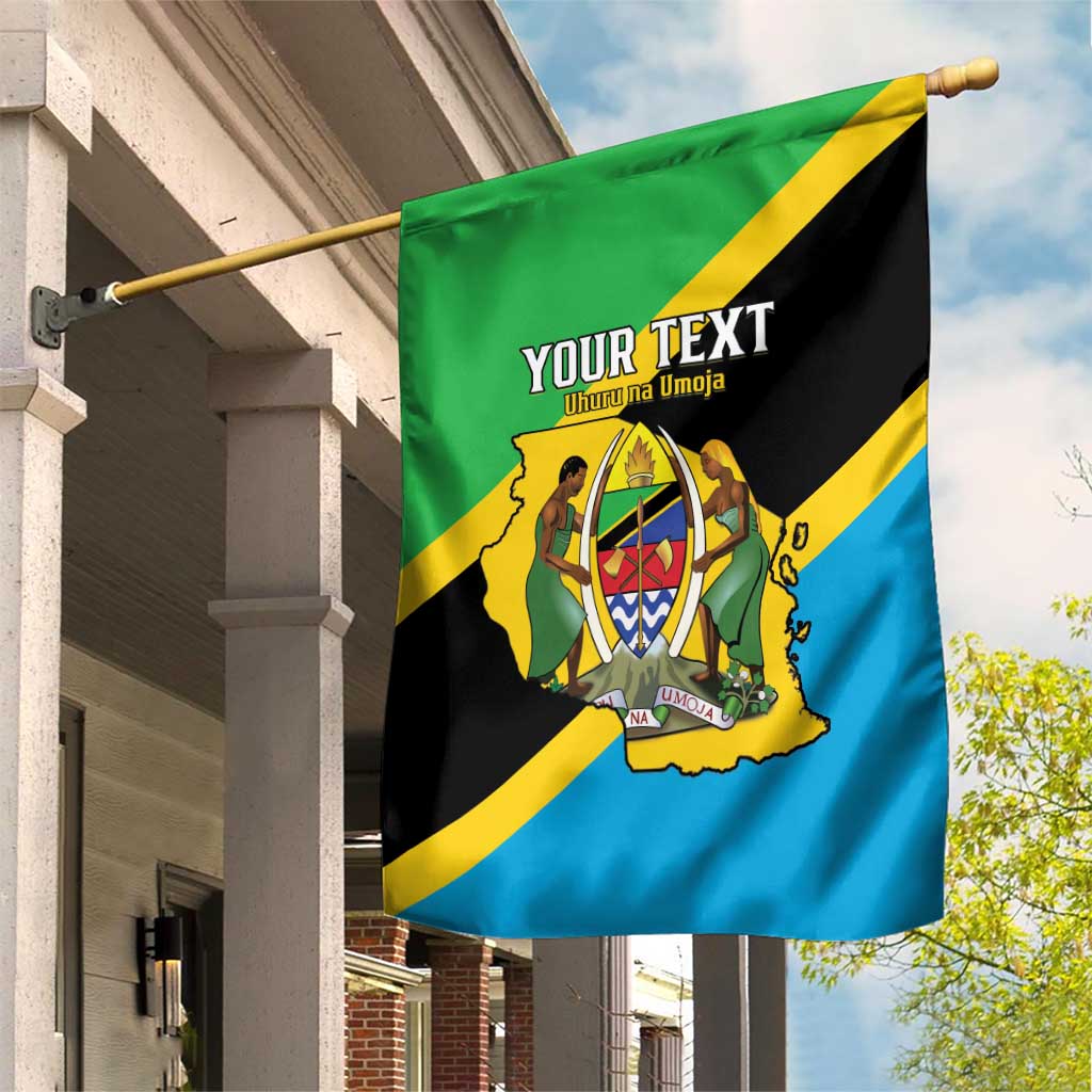 Personalised Afro Tanzania Garden Flag Happy Union Day LT15