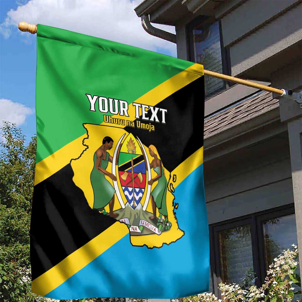 Personalised Afro Tanzania Garden Flag Happy Union Day LT15