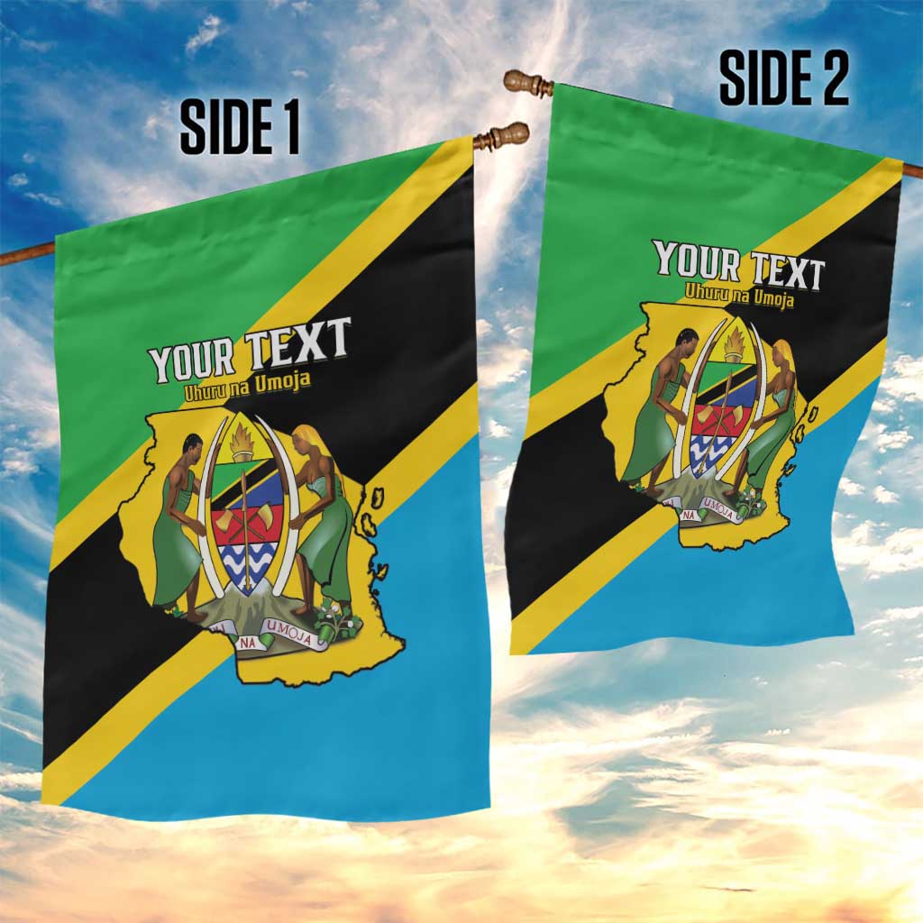 Personalised Afro Tanzania Garden Flag Happy Union Day LT15