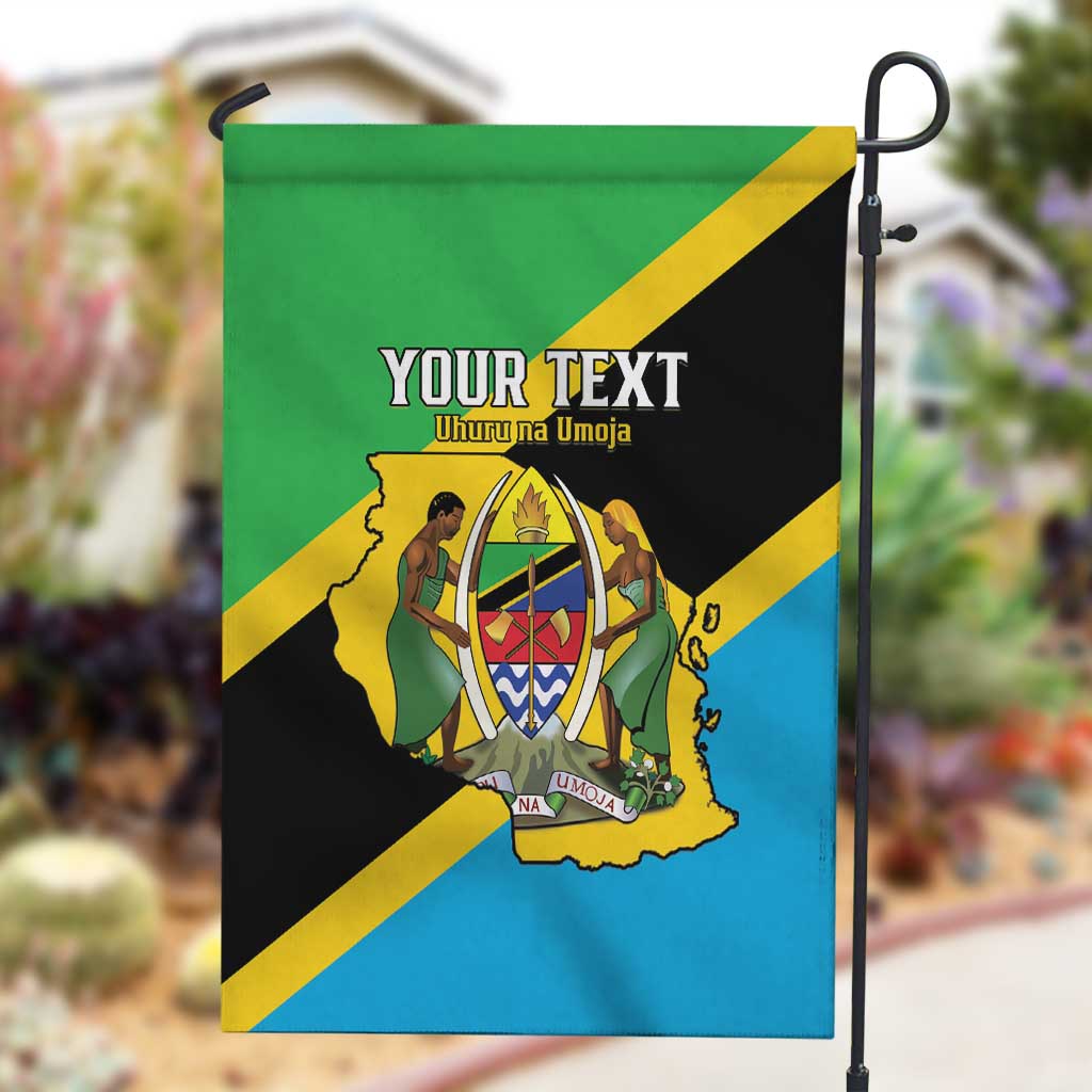 Personalised Afro Tanzania Garden Flag Happy Union Day LT15