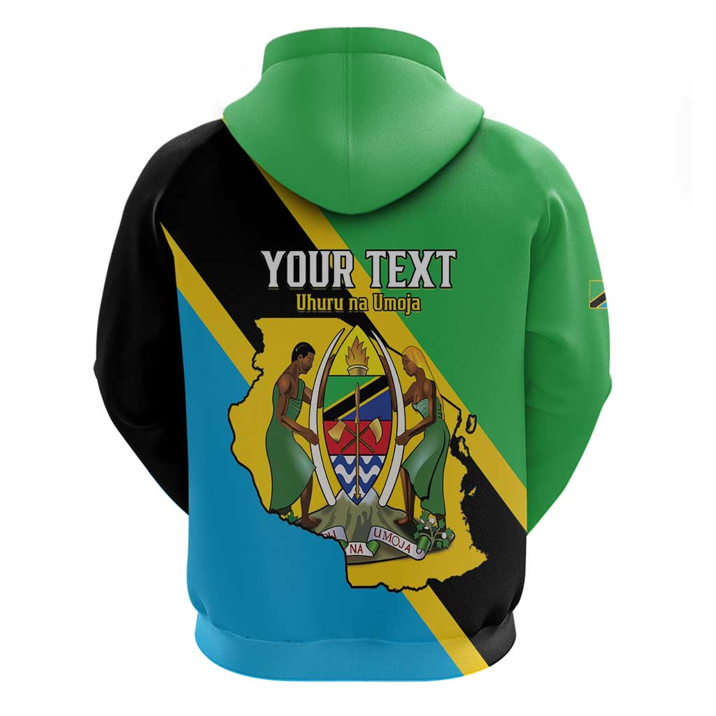 Personalised Tanzania Union Day Hoodie Coat Of Arms With Map LT15