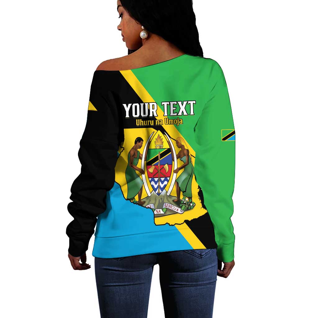 Personalised Afro Tanzania Off Shoulder Sweater Happy Union Day LT15