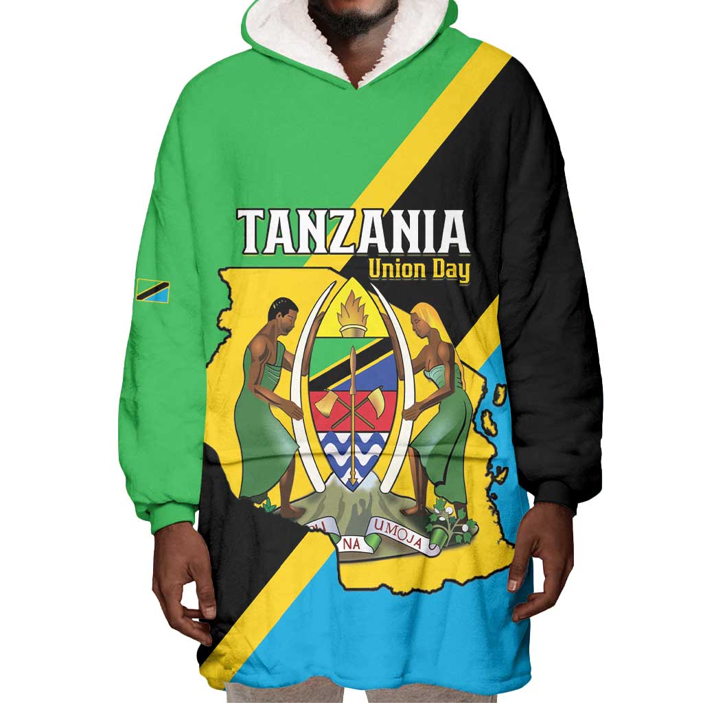 Personalised Afro Tanzania Wearable Blanket Hoodie Happy Union Day LT15