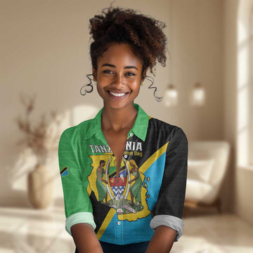 Personalised Afro Tanzania Women Casual Shirt Happy Union Day LT15