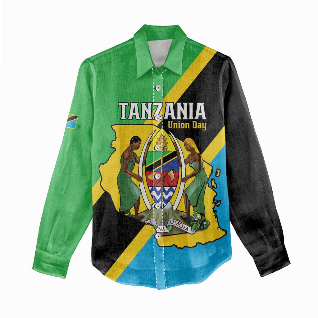 Personalised Afro Tanzania Women Casual Shirt Happy Union Day LT15
