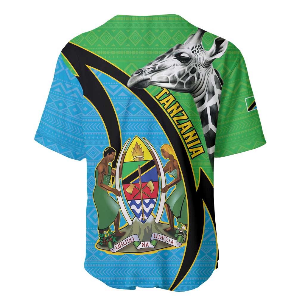 Afro Tanzania Giraffe Baseball Jersey Coat Of Arms Curve Style LT15