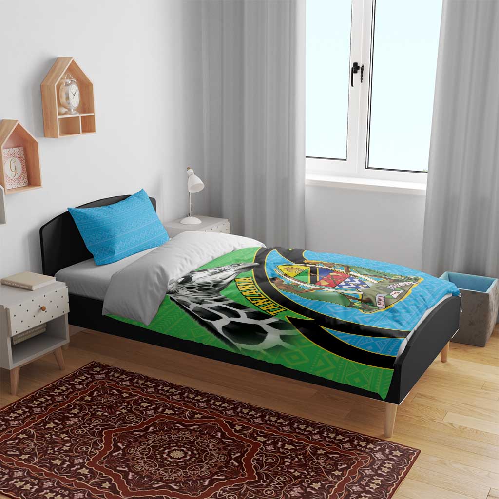 Afro Tanzania Giraffe Bedding Set Coat Of Arms Curve Style LT15