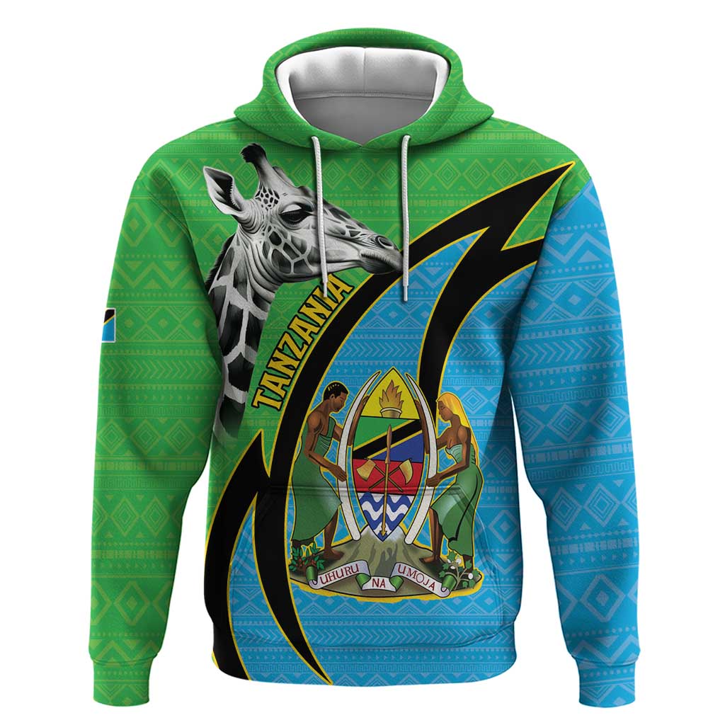 Tanzania Giraffe Hoodie Coat Of Arms African Pattern LT15