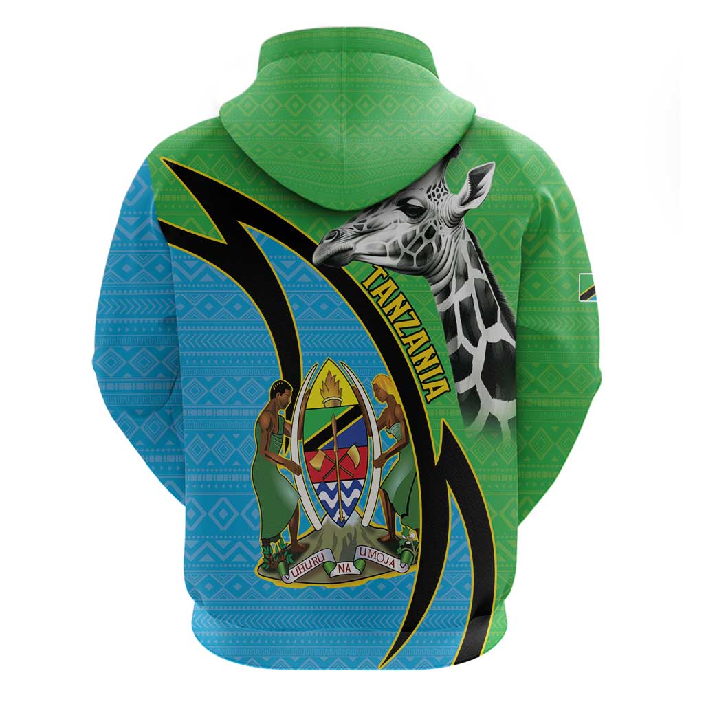 Tanzania Giraffe Hoodie Coat Of Arms African Pattern LT15