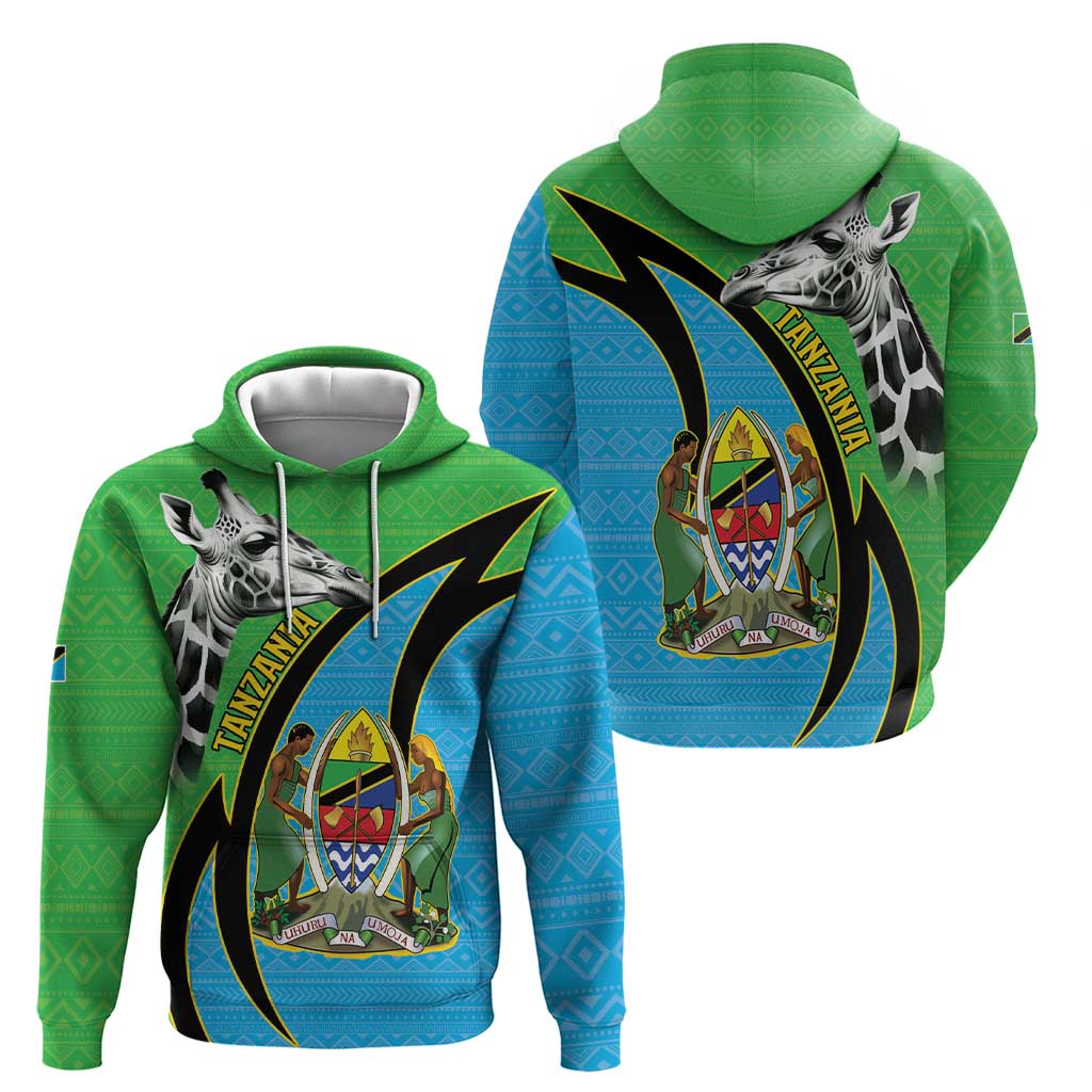 Tanzania Giraffe Hoodie Coat Of Arms African Pattern LT15