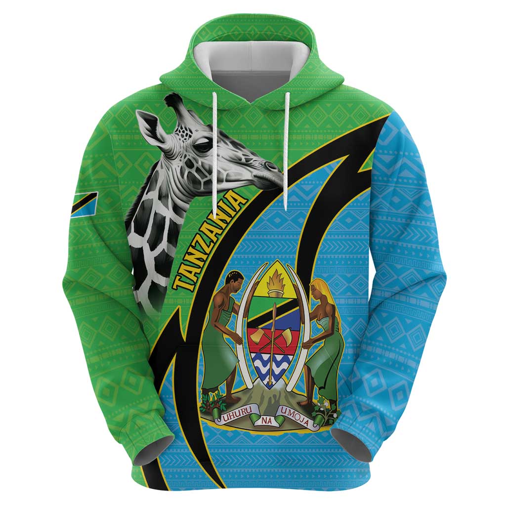 Tanzania Giraffe Hoodie Coat Of Arms African Pattern LT15