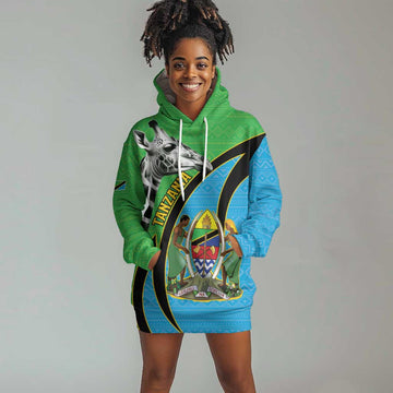 Afro Tanzania Giraffe Hoodie Dress Coat Of Arms Curve Style LT15