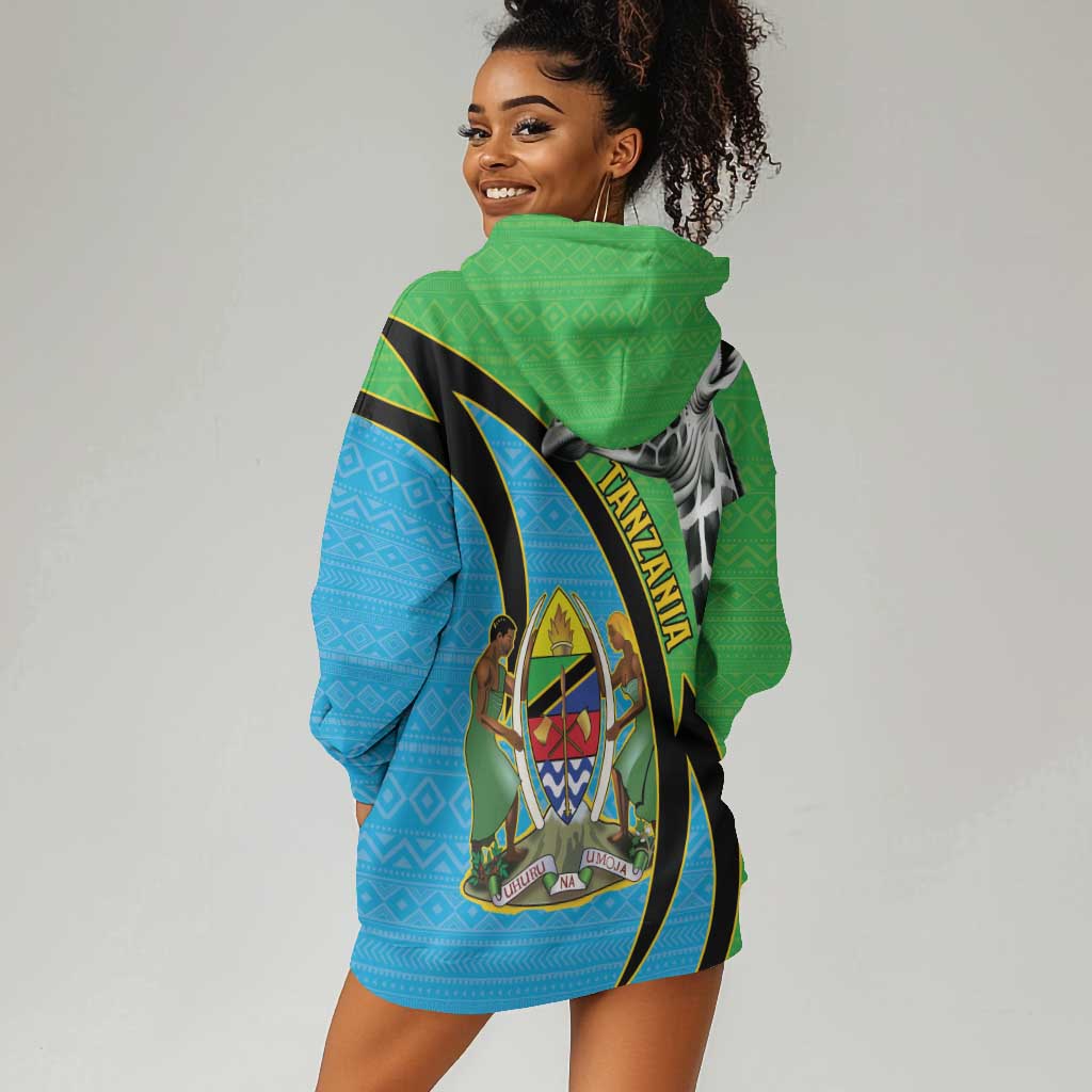 Afro Tanzania Giraffe Hoodie Dress Coat Of Arms Curve Style LT15