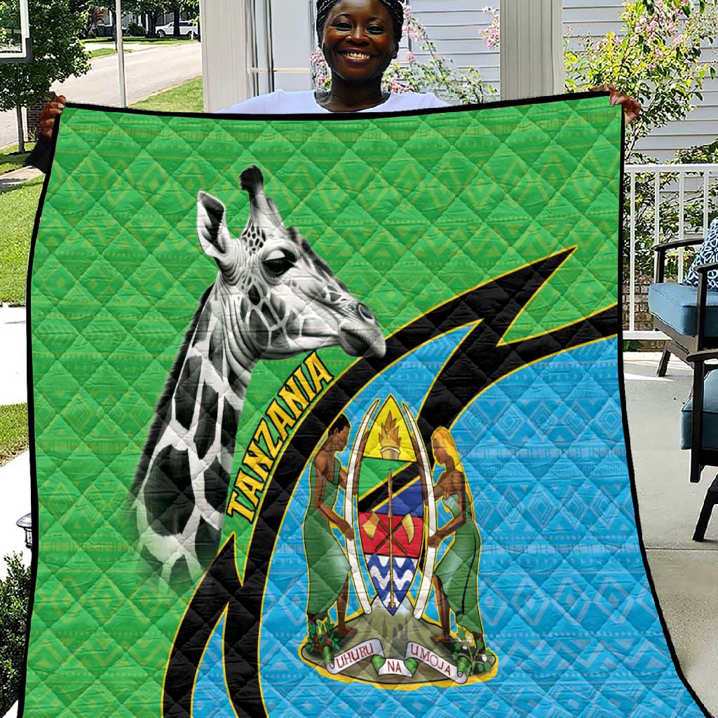 Afro Tanzania Giraffe Quilt Coat Of Arms Curve Style LT15