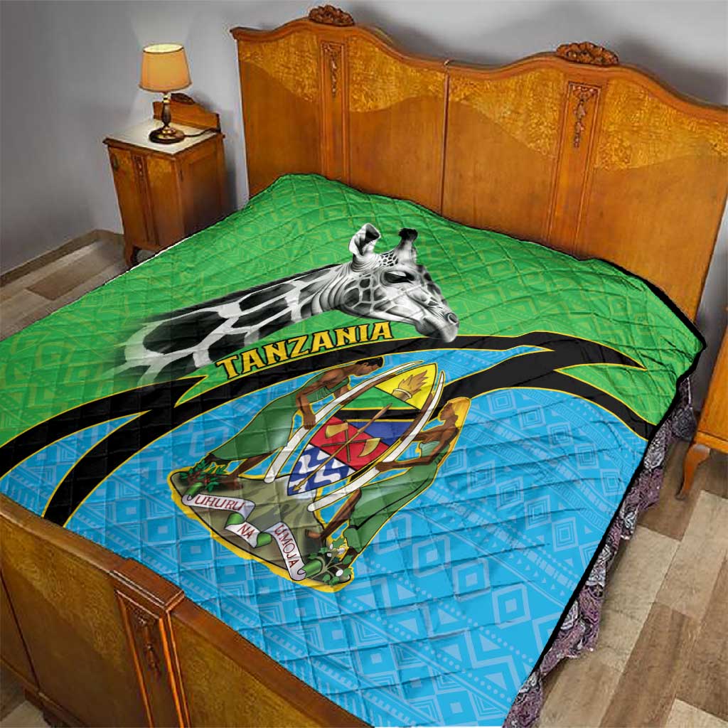 Afro Tanzania Giraffe Quilt Coat Of Arms Curve Style LT15