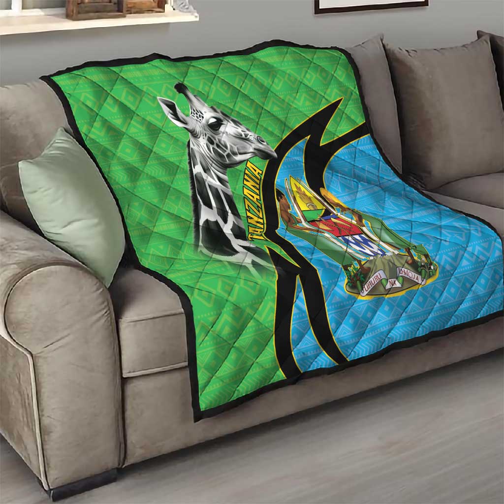 Afro Tanzania Giraffe Quilt Coat Of Arms Curve Style LT15
