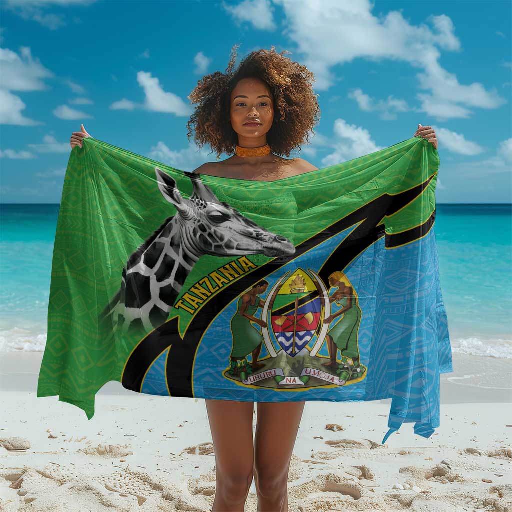 Afro Tanzania Giraffe Sarong Coat Of Arms Curve Style LT15