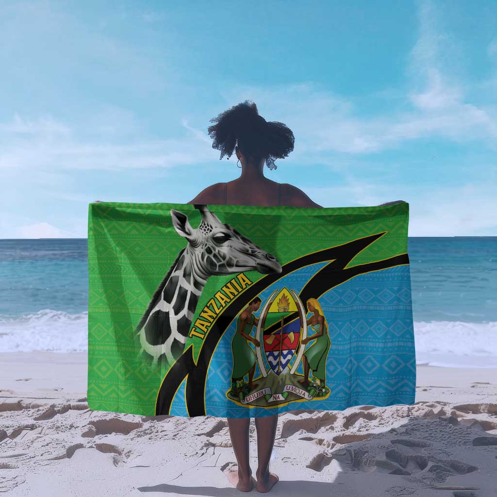 Afro Tanzania Giraffe Sarong Coat Of Arms Curve Style LT15