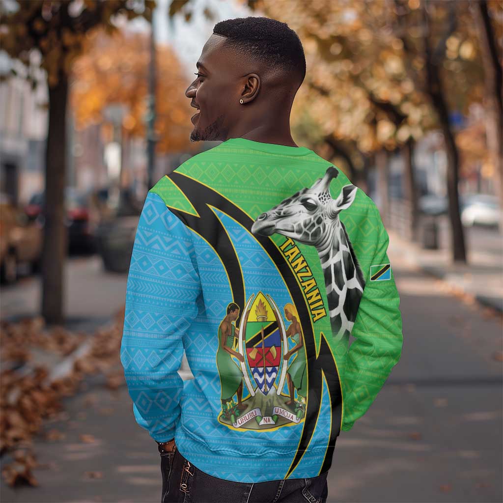 Afro Tanzania Giraffe Sweatshirt Coat Of Arms Curve Style LT15