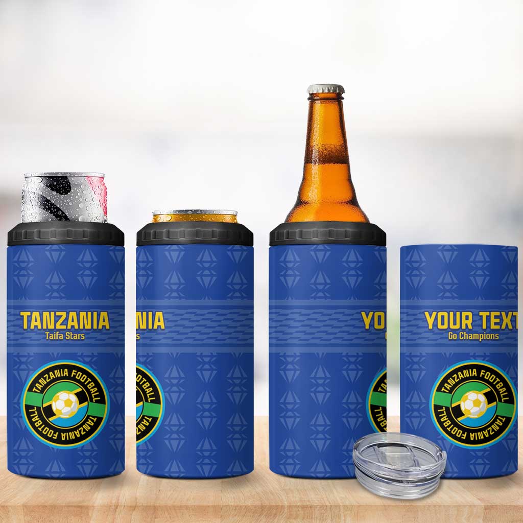 Custom Tanzania Football 4 in 1 Can Cooler Tumbler Taifa Stars Go Champions LT15