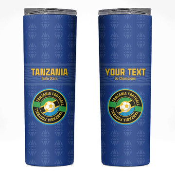Custom Tanzania Football Skinny Tumbler Taifa Stars Go Champions LT15