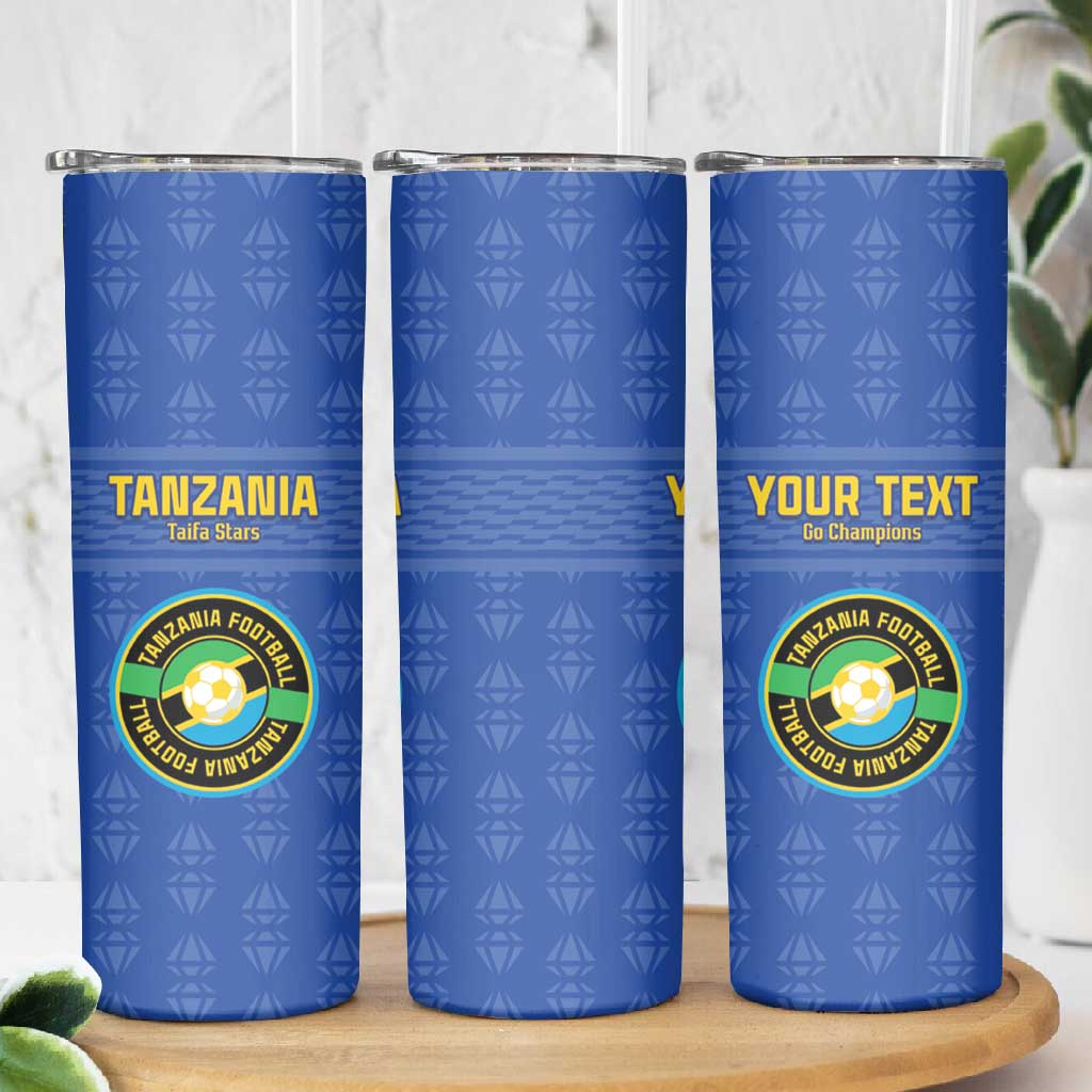 Custom Tanzania Football Skinny Tumbler Taifa Stars Go Champions LT15