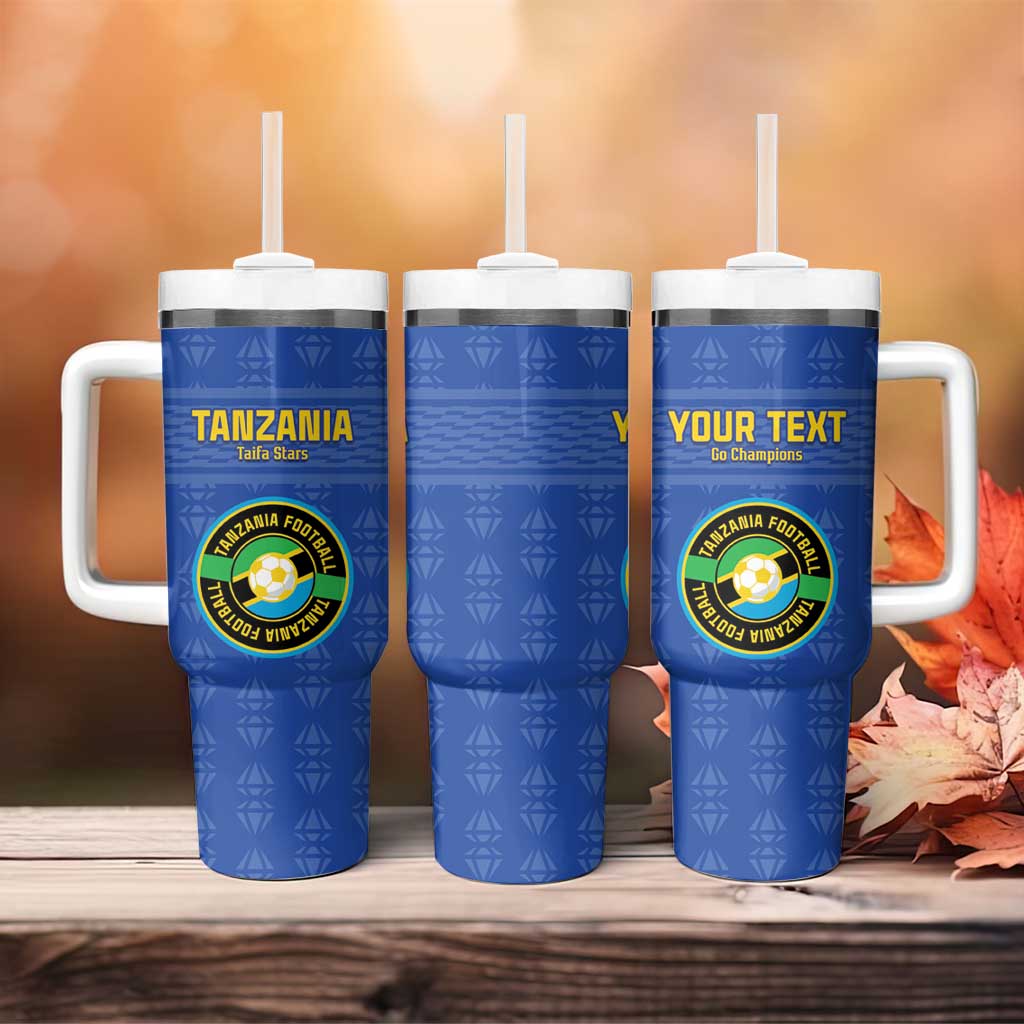 Custom Tanzania Football Tumbler With Handle Taifa Stars Go Champions LT15