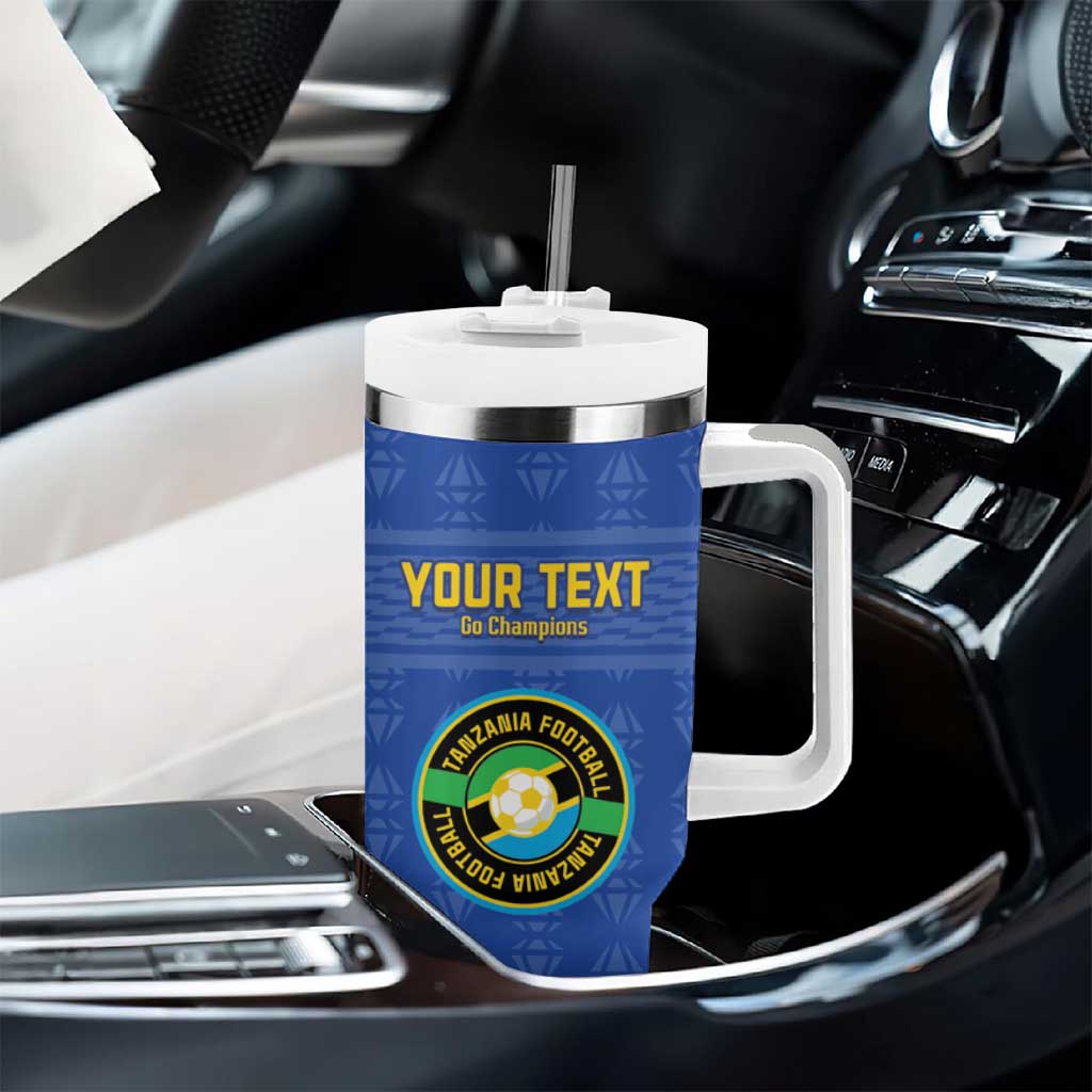 Custom Tanzania Football Tumbler With Handle Taifa Stars Go Champions LT15