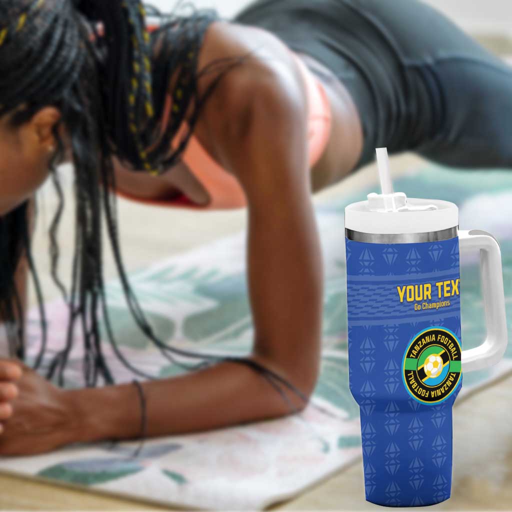 Custom Tanzania Football Tumbler With Handle Taifa Stars Go Champions LT15