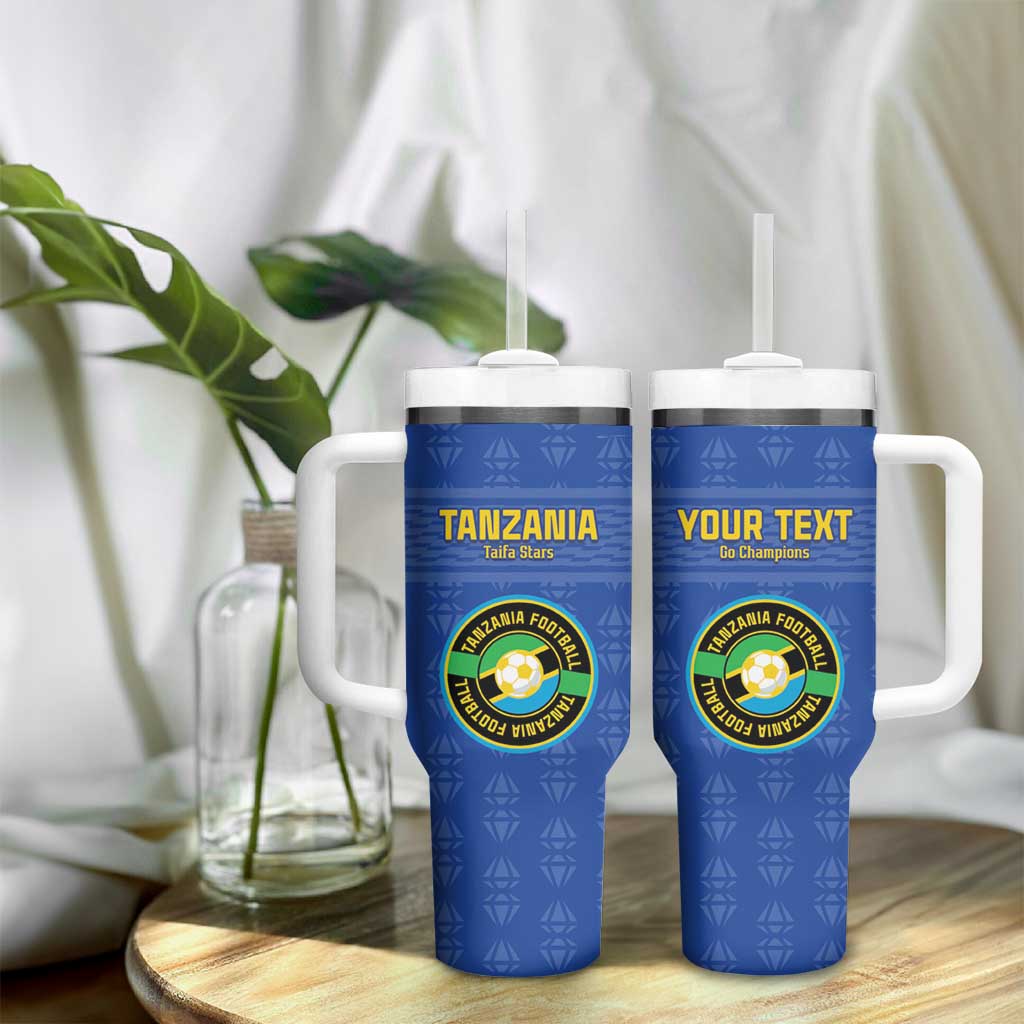 Custom Tanzania Football Tumbler With Handle Taifa Stars Go Champions LT15