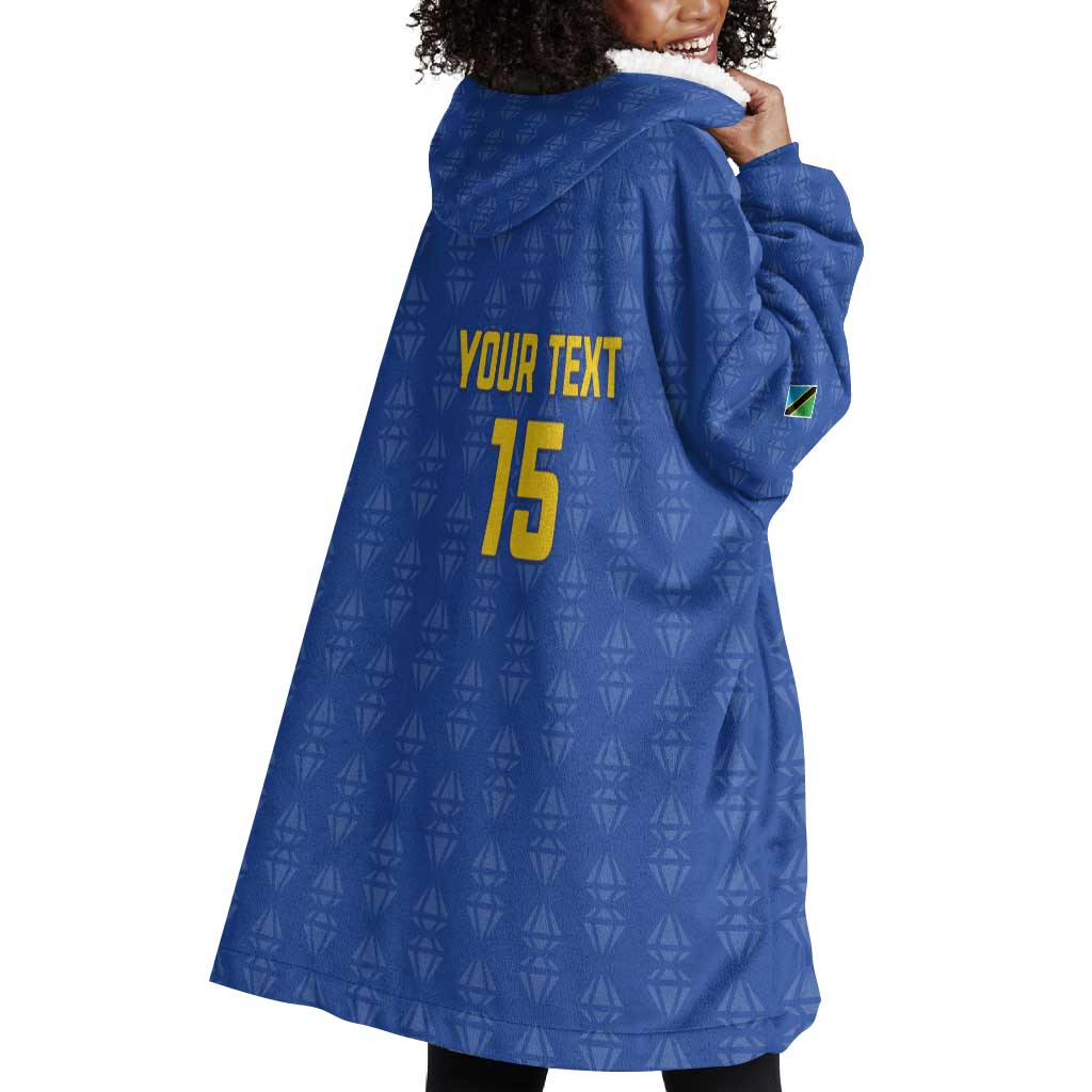 Custom Tanzania Football Wearable Blanket Hoodie Taifa Stars Go Champions LT15