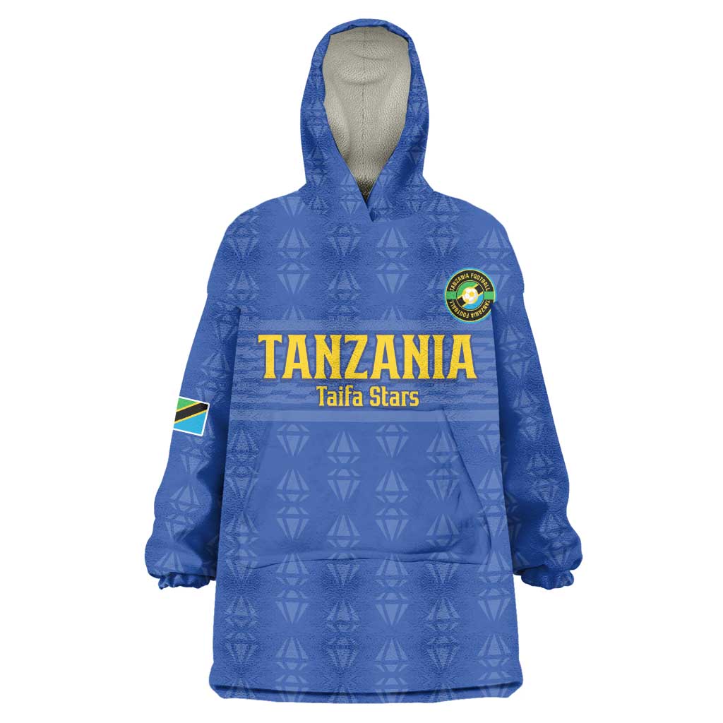 Custom Tanzania Football Wearable Blanket Hoodie Taifa Stars Go Champions LT15