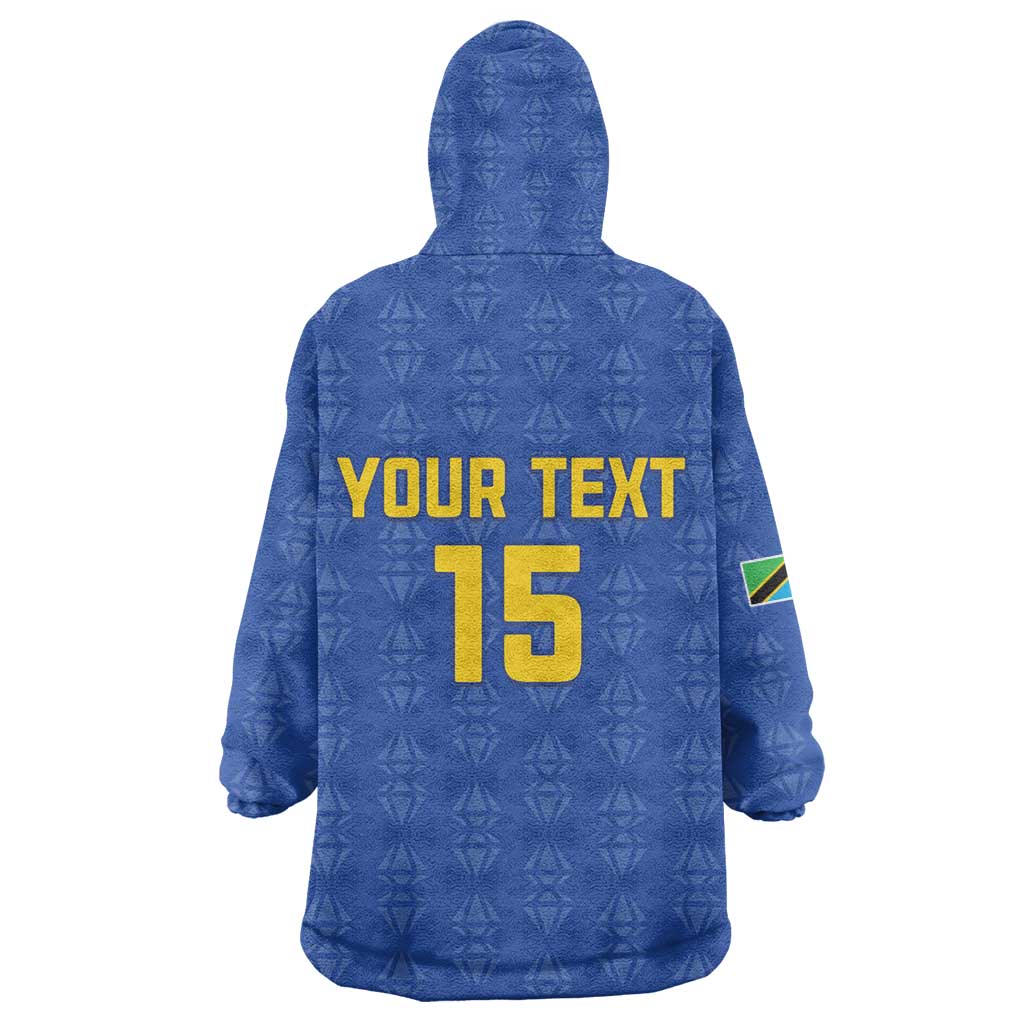 Custom Tanzania Football Wearable Blanket Hoodie Taifa Stars Go Champions LT15