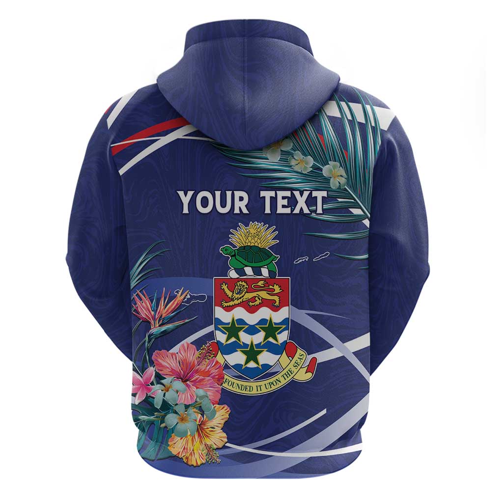 Personalized Cayman Islands Hoodie Coat Of Arms Tropical Flowers LT15
