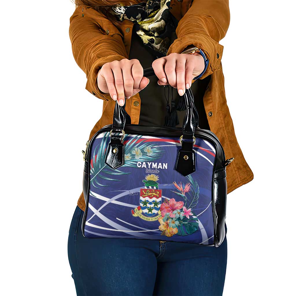 Personalized Cayman Islands Shoulder Handbag Coat Of Arms Tropical Flowers LT15