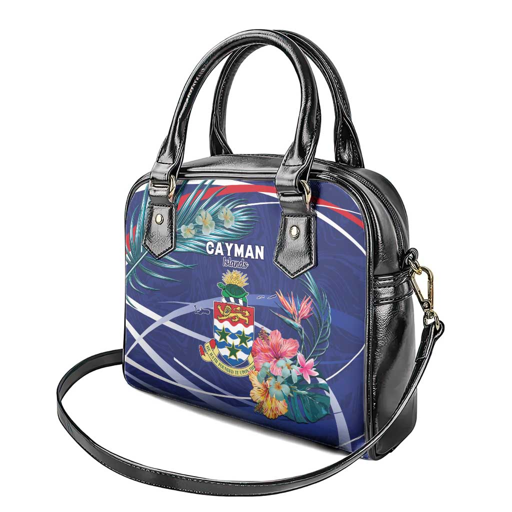 Personalized Cayman Islands Shoulder Handbag Coat Of Arms Tropical Flowers LT15