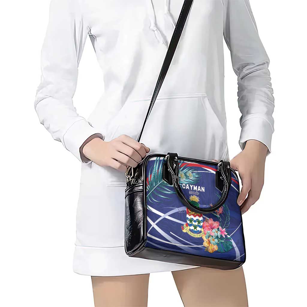 Personalized Cayman Islands Shoulder Handbag Coat Of Arms Tropical Flowers LT15