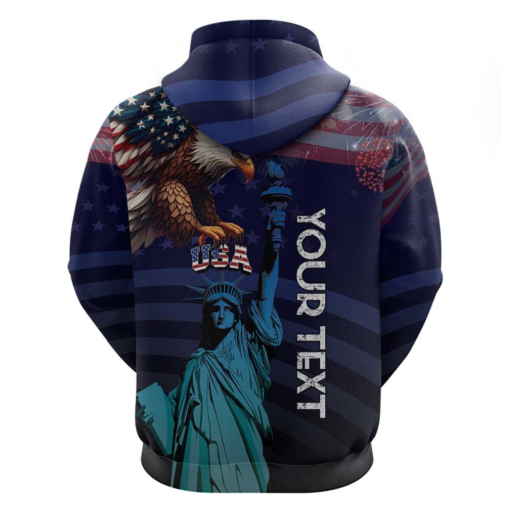 Personalized Fourth Of July USA Hoodie Eagle - Statue Of Liberty LT15
