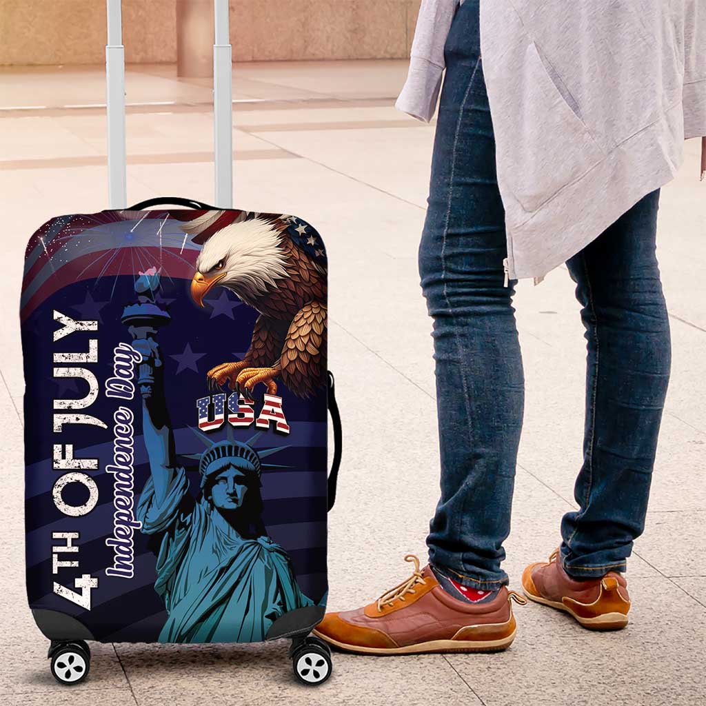 Fourth Of July USA Luggage Cover Eagle - Statue Of Liberty LT15