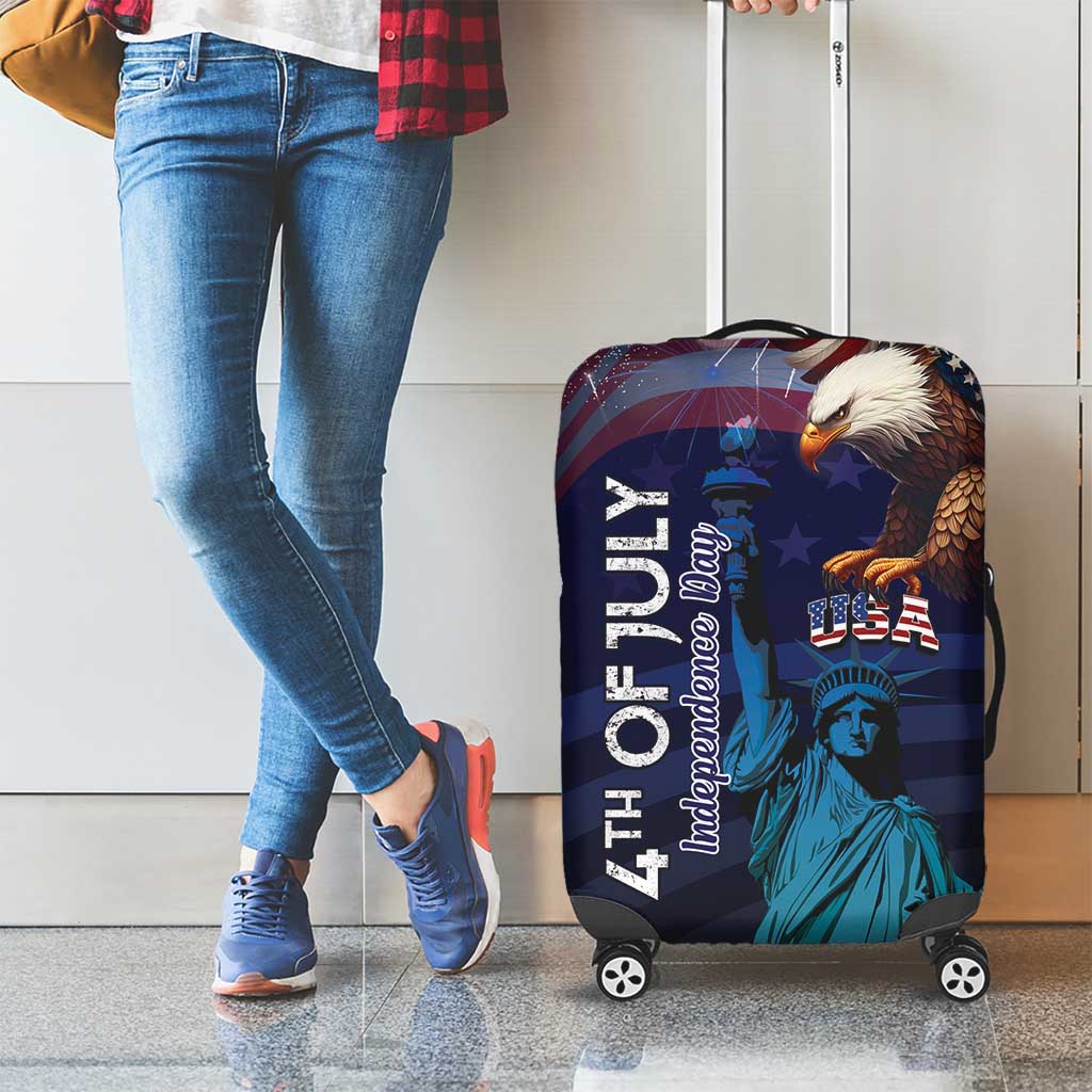 Fourth Of July USA Luggage Cover Eagle - Statue Of Liberty LT15