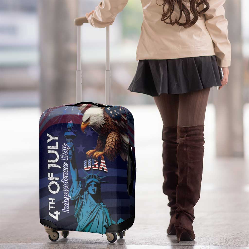 Fourth Of July USA Luggage Cover Eagle - Statue Of Liberty LT15