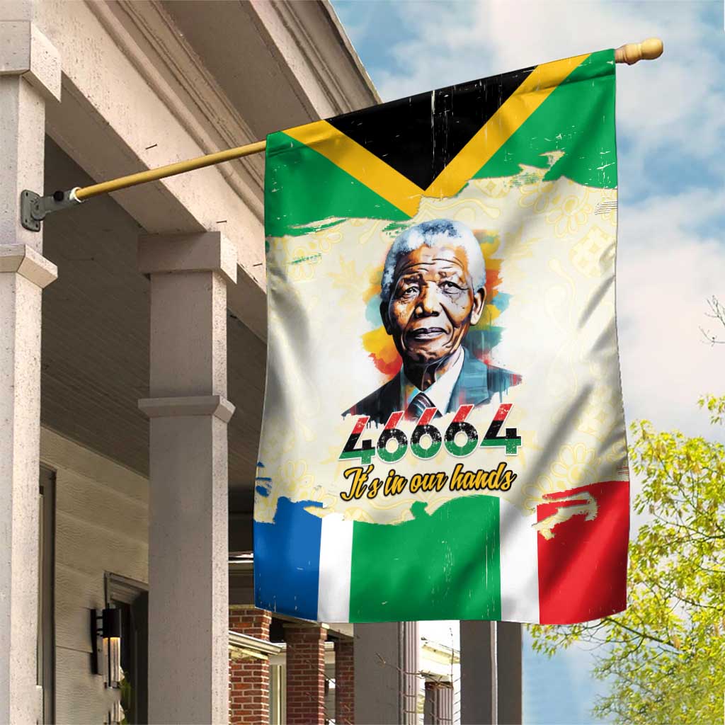 Nelson Mandela International Day 46664 Garden Flag Its In Our Hands - Batik Pattern LT15