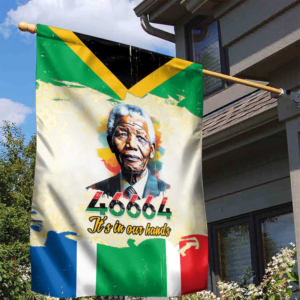 Nelson Mandela International Day 46664 Garden Flag Its In Our Hands - Batik Pattern LT15