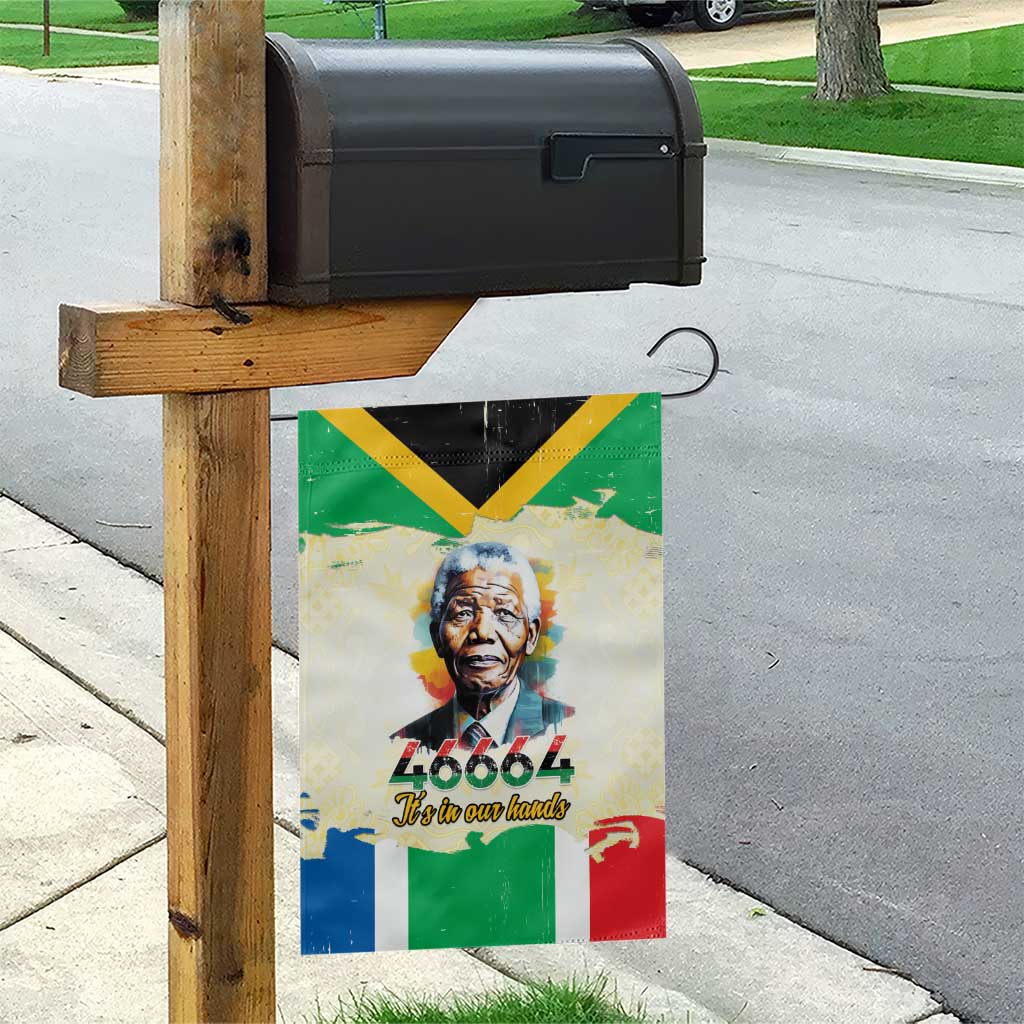 Nelson Mandela International Day 46664 Garden Flag Its In Our Hands - Batik Pattern LT15