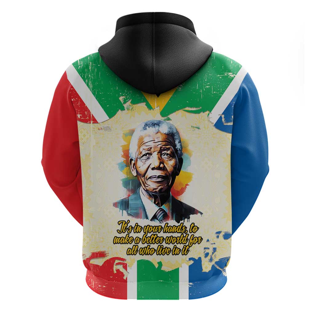 Nelson Mandela International Day 46664 Hoodie Its In Our Hands - Batik Pattern LT15