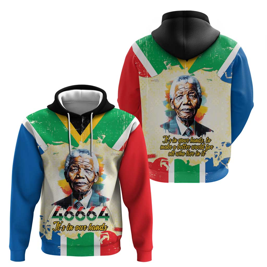 Nelson Mandela International Day 46664 Hoodie Its In Our Hands - Batik Pattern LT15